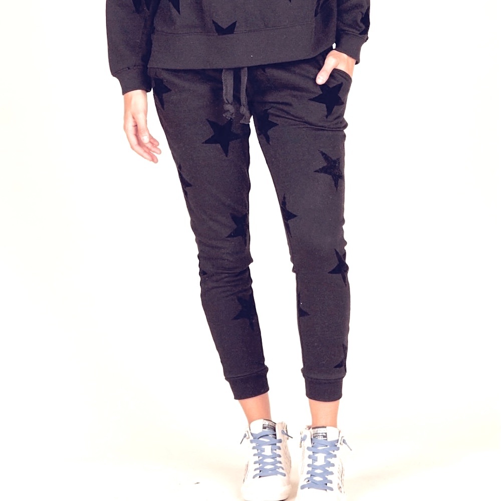 Black Jogger w/velvet stars